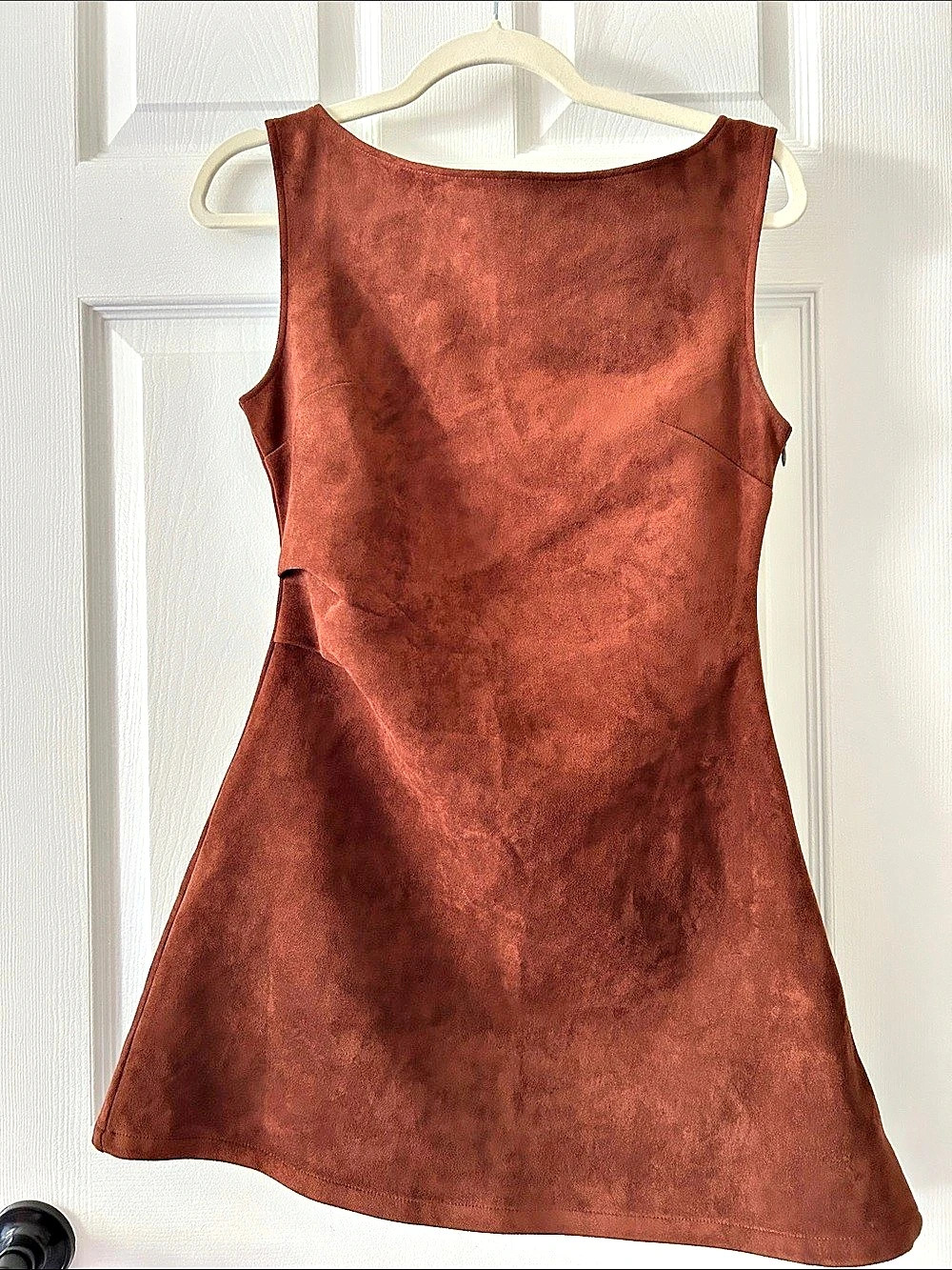 Cider Brown Suede-Style Mini Dress Medium NWT